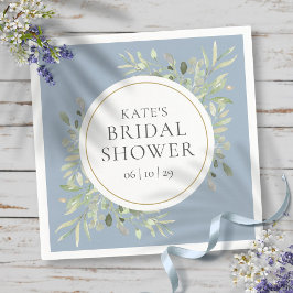 Elegante Gouden Stof Blauw Groen Huwelijksfeest Servet