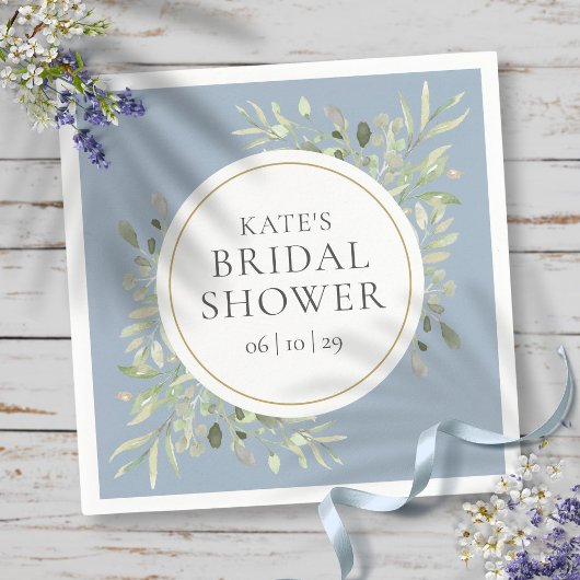 Elegante Gouden Stof Blauw Groen Huwelijksfeest Servet