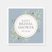 Elegante Gouden Stof Blauw Groen Huwelijksfeest Servet (Voorkant)