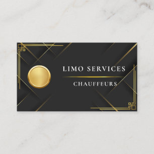 Elegante Gouden Streep Gouden Chauffeur Logo Bestu Visitekaartje