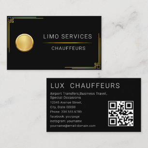 Elegante Gouden Streep Gouden Chauffeur Logo Bestu Visitekaartje