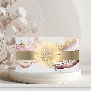 Elegante gouden streep, Lotus Marble White Rose Go Visitekaartje
