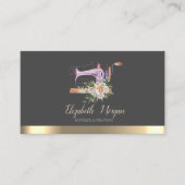 Elegante gouden streep naaimachine visitekaartje (Voorkant)