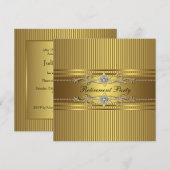 Elegante gouden streep pensioenfeest kaart (Voorkant / Achterkant)