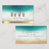 Elegante gouden streep Waterverf vetplanten Visitekaartje (Voorkant / Achterkant)