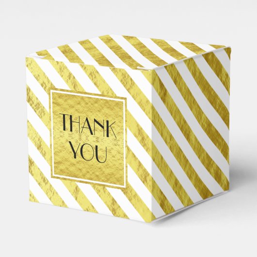 Elegante gouden strepen Dank u Bedankdoosjes (Voorkant Zijde)