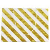 Elegante gouden strepen Happy Birthday Groot Cadeauzakje (Achterkant)