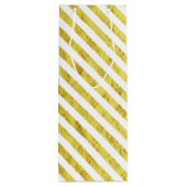 Elegante gouden strepen Happy Birthday Wijn Cadeautas (Achterkant)