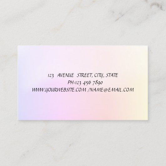 Elegante Gouden Strepen Holografische Chique Lotus Visitekaartje (Achterkant)