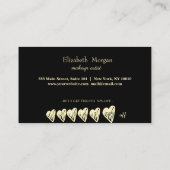 Elegante gouden strepen, Lijst, gouden harten vetp Klantenkaartje (Achterkant)