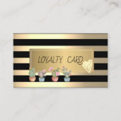 Elegante gouden strepen, Lijst, gouden harten vetp Klantenkaartje