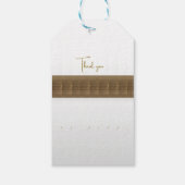 Elegante gouden strik bedankkaartje cadeaulabel (Achterkant)