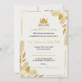 Elegante Gouden Sukhmani Sahib Path Uitnodiging