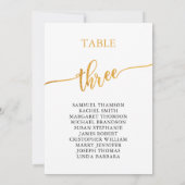 Elegante gouden tafel nummer 3 zitplaatsenkaart kaart (Achterkant)