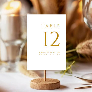 Elegante gouden tafelnummerkaart kaart