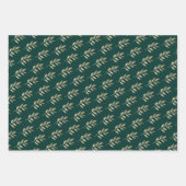 Elegante gouden tak rode en groene kerst inpakpapier vel (Voorkant 3)