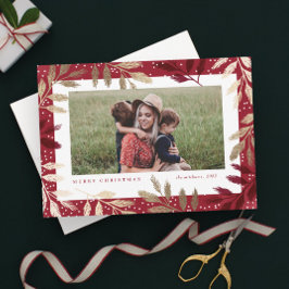 Elegante gouden takken Foto Kerst Kaarten