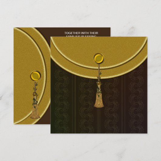 Elegante gouden Tassel Indiase bruiloft Kaart (Voorkant / Achterkant)