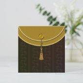 Elegante gouden Tassel Indiase bruiloft Kaart (Staand voorkant)