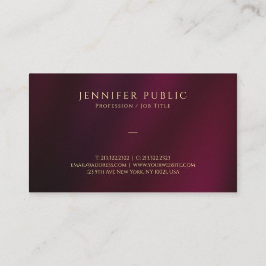 Elegante gouden tekst aangepaste Sjabloon luxe Visitekaartje (Achterkant)