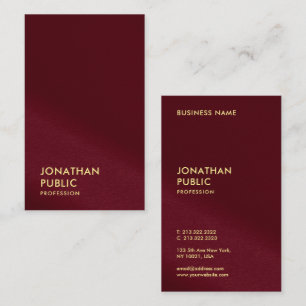 Elegante Gouden Tekst Burgundy Rood Luxe Oceanië Visitekaartje