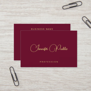 Elegante Gouden Tekst Script Euro Grootte Premium  Visitekaartje