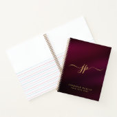 Elegante gouden tekst typografie eerste monogram notitieboek (Binnen)