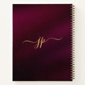 Elegante gouden tekst typografie eerste monogram notitieboek (Achterkant)