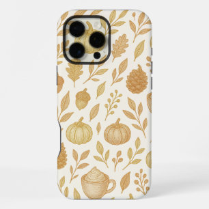 Elegante gouden telefoonhoes voor herfst iPhone 16 pro max hoesje