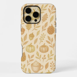 Elegante gouden telefoonhoes voor herfst iPhone 16 pro max hoesje