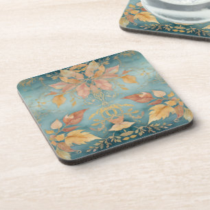 Elegante gouden tendril blush bladeren Floral Bier Onderzetter