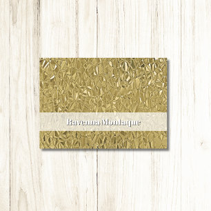 Elegante gouden textuur chic aangepaste naam brief notitiekaartje