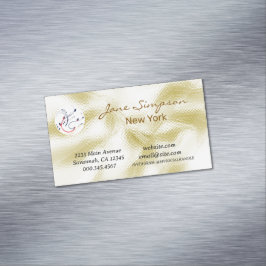 Elegante gouden textuur logo visitekaartje magnetisch visitekaartje