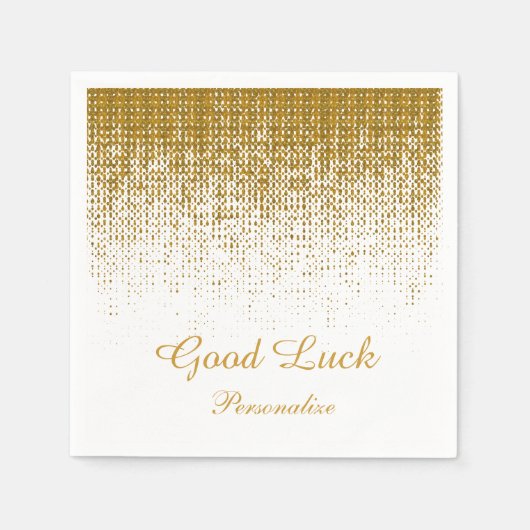 * Elegante gouden textuur print op witte achtergro Servet (Voorkant)
