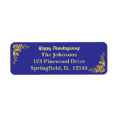 Elegante gouden Thanksgiving Etiket (Voorkant)