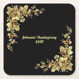 Elegante gouden Thanksgiving Kartonnen Onderzetters