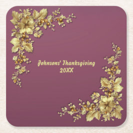 Elegante gouden Thanksgiving Kartonnen Onderzetters