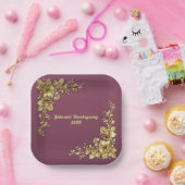 Elegante gouden Thanksgiving Papieren Bordje (Feest)