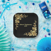 Elegante gouden Thanksgiving Papieren Bordje (Feest)