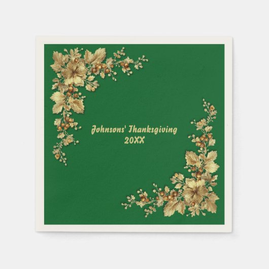 Elegante gouden Thanksgiving Servet (Voorkant)