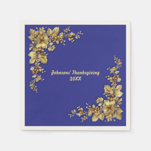 Elegante gouden Thanksgiving Servet (Voorkant)