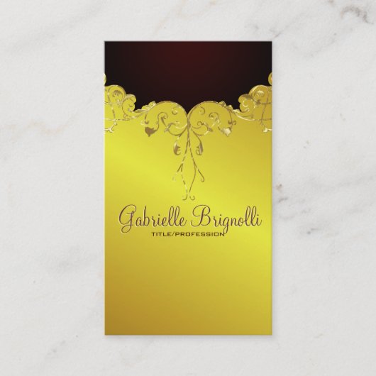 Elegante gouden tinten  kant Lijst Visitekaartje (Voorkant)