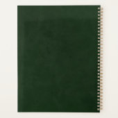 Elegante gouden topografie en donkergroen leer planner (Achterkant)