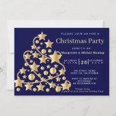 Elegante gouden traditionele boom kerstfeest kaart (Voorkant)