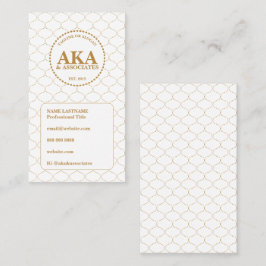 Elegante Gouden Traliewerk Zakelijke 3 Letter Mono Visitekaartje