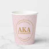 Elegante gouden Trellis Monogram Custom Business Papieren Bekers (Achterkant)