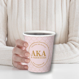 Elegante gouden Trellis Monogram Custom Business Papieren Bekers