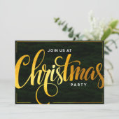 Elegante Gouden Trendy Script Vakantiefeest Uitnod Kaart (Staand voorkant)