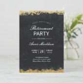 Elegante gouden trim fluweel pensioen lunch kaart (Staand voorkant)