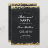 Elegante gouden trim fluweel pensioen lunch kaart (Voorkant / Achterkant)